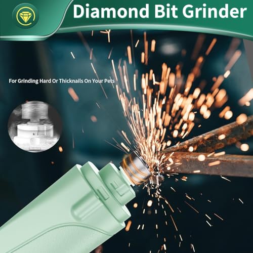 2 in 1 Dog Nail Clippers & Cat Nail Clippers Trimmers for Large Medium Small Dogs Cats Claw Trimmer Quick Sensor and Safety Guard USB Rechargeable Dogs Nail Trimmer with Catcher & 2 LED Lights (Green)