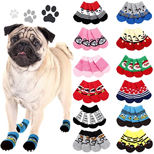 48 Pcs Dog Socks Small Medium Non Slip Prevent Licking Paws