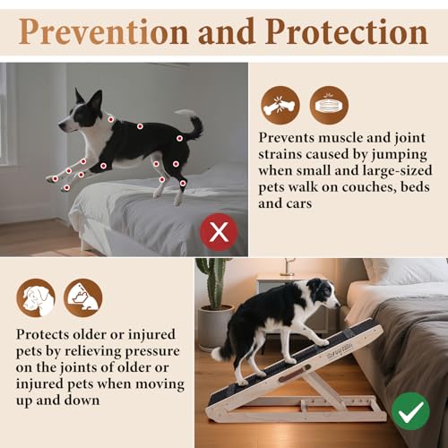 Dog Ramp for Bed (Burlywood(black)/Standard)