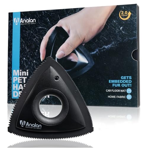 Mini Pet Hair Remover for Car Detailing Dog Hair Tool Brush (Black)