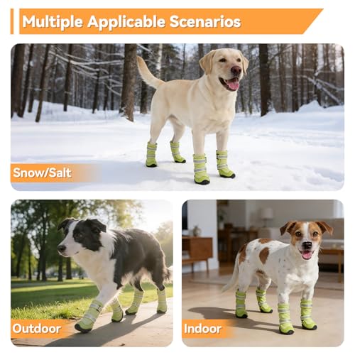 Dog Shoes Waterproof Dog Boots for Winter (6# (Insole Width 2.6″)for 52~68lbs)
