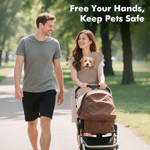 Pet Sling Carrier for Small Dogs and Cats (Brown)