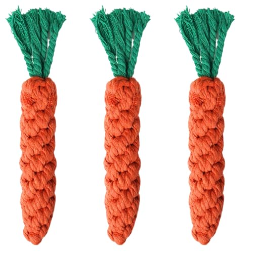 3 PCS Carrot Dog Rope Toys for Dogs (3-Pack)