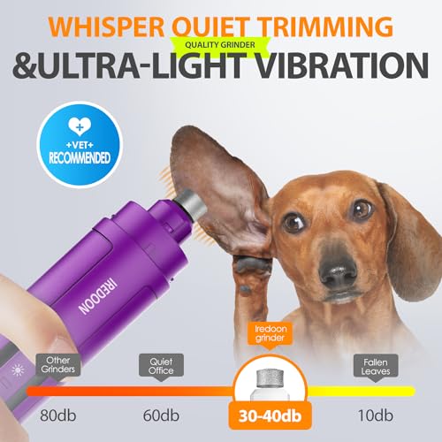 Dog Nail Grinder with 4 LED Lights (Purple)