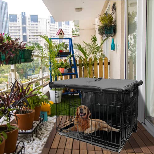 Dog Crate Cover 48 Inch Waterproof 600D Oxford with 1 (48.0"L x 30.0"W x 33.0"H / Gray Cover(only Cover))