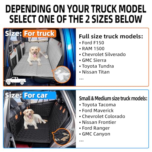 Dog Car Seat Cover for Back Seat (Gray / XL-for Full Size Truck)