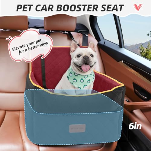 Dog Car Seat for Small Medium Dogs (Black/red)