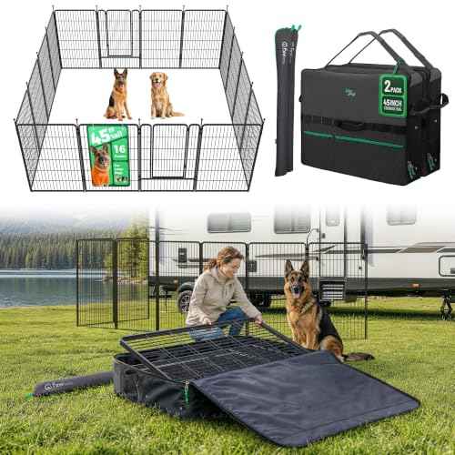 Rollick Dog Playpen with Storage Bags (Black / 45"H)