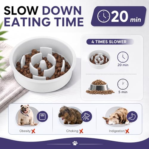 Elevated Dog Bowls Large Breed Raised Dogs Bowl Stand Large (B-White)