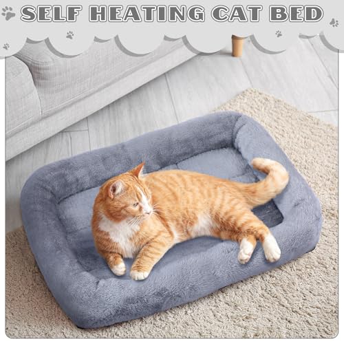 4 Pack Self Warming Cat Bed 15.7 x 11.8 Inch Cat Bed for Indoor Cats Heated Pet Crate Mat Extra Warm Thermal Dog Pad Anti