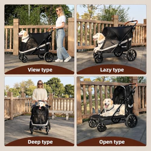 Dog Stroller for Large Dogs One (Black / Large)