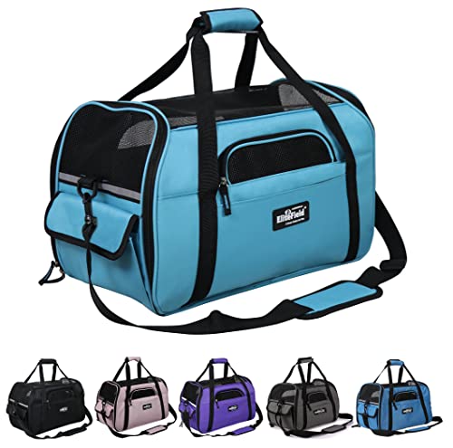 Soft Sided Pet Carrier for Cats & Small Dogs (21.0"L x 12.0"W x 13.0"H / Sky Blue)