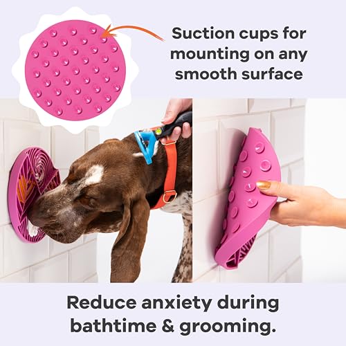 Paradise Dog Lick Mat for Slow Feeding & Anxiety (Fuschia)