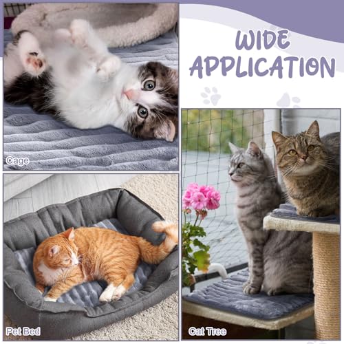 4 Pack Self Warming Cat Bed 24"x18" Self Heating Dog Cat Pad Bulk Crate Mat Extra Warm Thermal Big Pet Pad for Indoor Outdoor Pets Houses with Removable Washable Cover Non Slip (Grey)