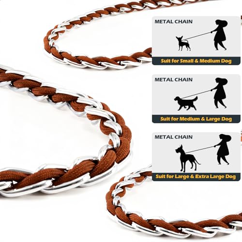 Chain Dog Leash (Brown / 5.2FT(80-150lb))