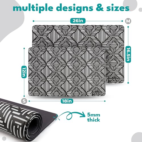 Large Dog Mat for Food and Water (16.5"L x 26"W / Boho Bliss)