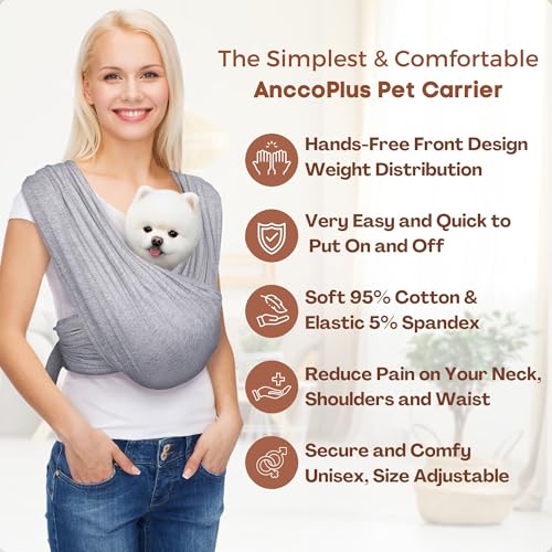 Small Dog Sling Carrier (Light Heather Gray / Plus)