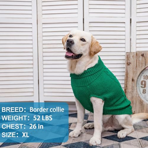 Turtleneck Dog Sweater (X-Large / Green)