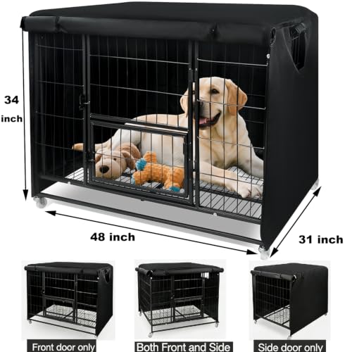 48 Inch Dog Crate Cover for Heavy Duty Dog Cages 900D Oxford Fabric (48"L x 31"W x 34"H)