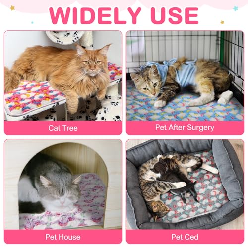 4 Pack Self Heating Cat Bed Cat Self Warming Pad with Removable Cover Extra Warm Thermal Pet Pad Washable Pet Crate Mat Anti Slip Kennel for Indoor Outdoor Pets (16 x 20 Inches)