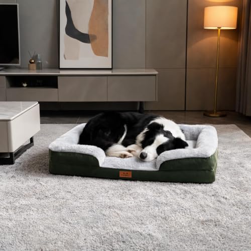 Orthopedic Dog Beds Large Sized Dog (Green / 36.0" L x 27.0" W x 6.7" Th)