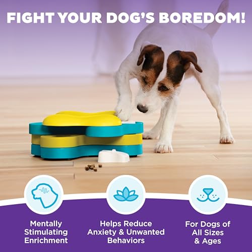 Nina Ottosson Dog Tornado Dog Toy Treat Puzzle (Dog Tornado (Yellow and Blue) / 1 Count (Pack of 1))