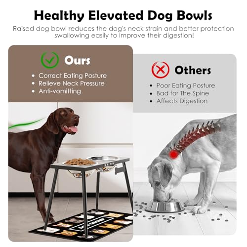 Metal Elevated Dog Bowls (Height-17inch / Black-XX)