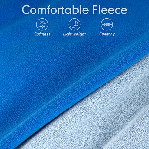 2 Pack Fleece Dog Sweater Pullover Vest with Reflective Stripe (X-Large / Blue & Mist Blue)