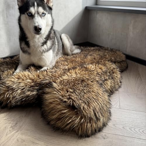 Faux Fur Orthopedic Dog Bed (Brown / Small)
