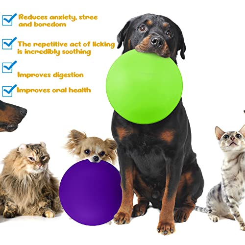 2 Pcs Dog Lick Bowl (Green, Purple)