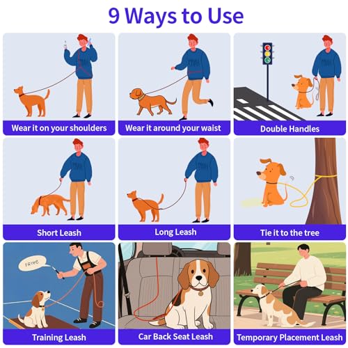 Hands Free Dog Leash by Kazazoo (Purple / L)