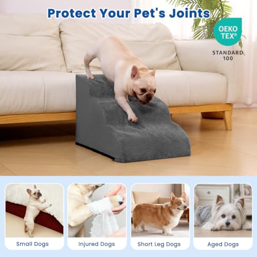 Dog Stairs for Small Dogs & Cats (Grey)