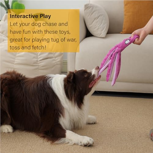 2 Pack Octopus Dog Toys (Blue+Purple)