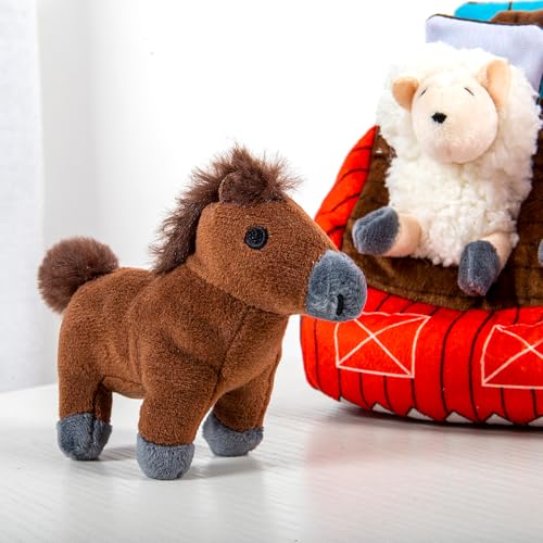 Squeaky Hide and Seek Dog Toys for Small and Medium Dogs (Farm)