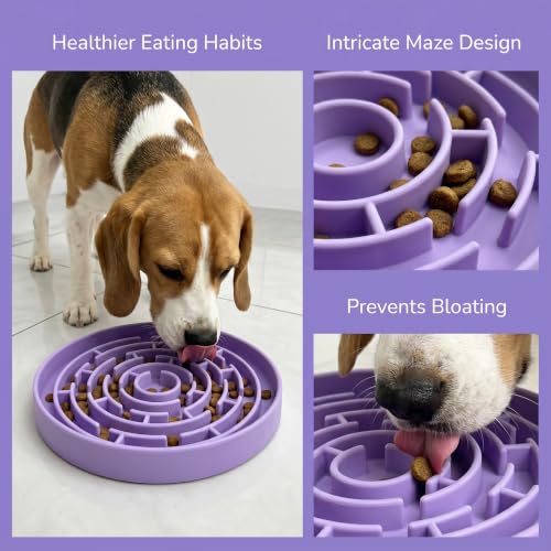 Dog Cat Lick Mat and Slow Feeder Bowl Set (Pink)