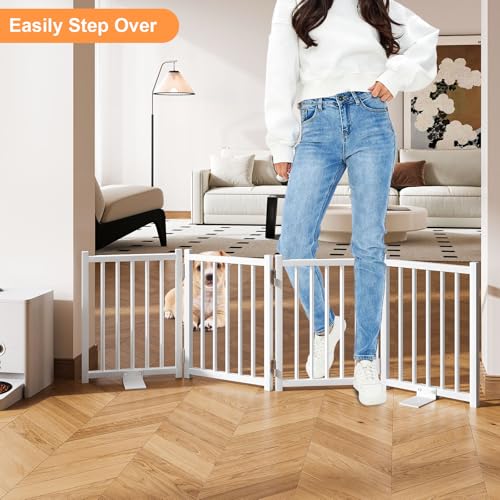 Short Dog Gate Indoor (White / 4 Panel-16''H, Up to 48’’ W)