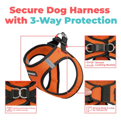 Voyager Step in Air Dog Vest Harness (Orange/Black Trim / L (Chest: 18 - 20.5"))