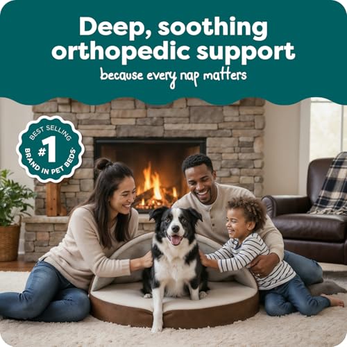 35" Round Orthopedic Dog Bed for Large (Espresso / Large)