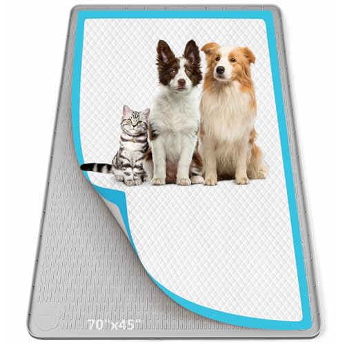 Pee Pad Holder for Dogs 70''x45'' Silicone Puppy Pee Pad Tray (Light Grey)