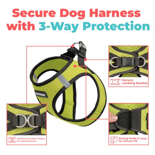 Voyager Step in Air Dog Vest Harness (Lime Green/Black Trim / L (Chest: 18 - 20.5"))