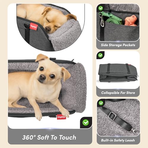 Center Console Dog Car Seat for Small Pets to 11lbs