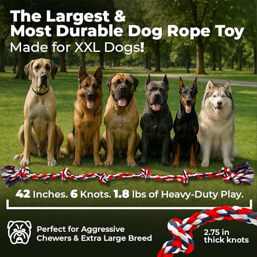 XXL Dog Rope Toy for Large Dogs (Red / 1 Pack)