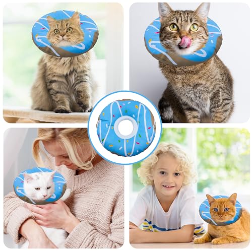 Cat Cone Collar Soft (Waterproof Blue / Medium)