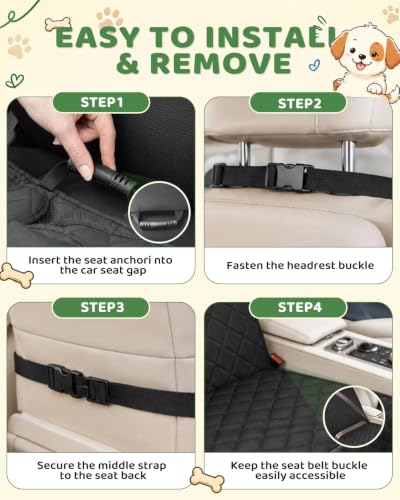 Dog Car Seat Cover (Black / Passenger Side)