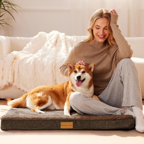 Orthopedic Large Dog Bed Washable Pet Sofa Mat 42''X28'' Brown (42"L x 28"W x 3.5"Th / Brown)