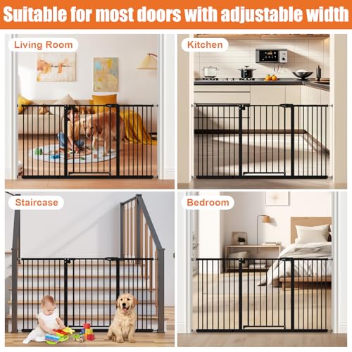 29" 55" Extra Wide Baby Gate (Black / 29-55"Wide, 30"Tall)