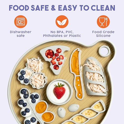 Charcuterie Dog Lick Mat for Slow Feeding & Anxiety (Misty Blue)