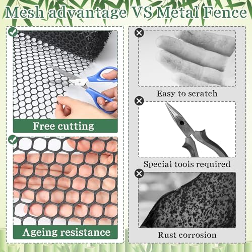 Animal Barrier Fence 12in x 33ft No Dig Garden Fence Mesh Fencing with Steel Stake Movable Portable Temporary for Poultry Dogs Rabbits Chicken Snake Barrier Garden Backyard Outdoor (12in x 33ft)