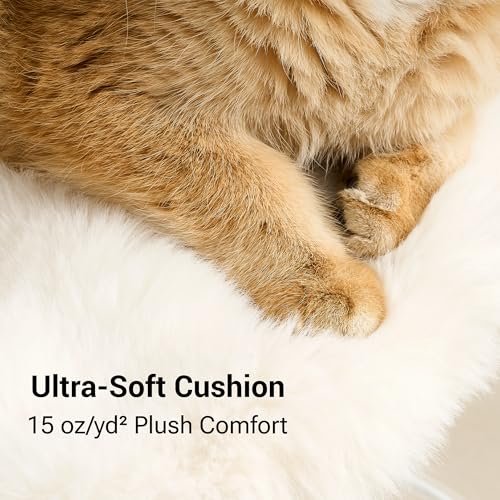34" Modern Cat Tree Furniture for Indoor Small & Medium Cats (Soft White-34")