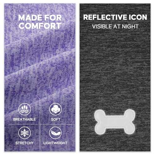 2Pack Dog Shirt for Small Dogs Sun Protection Tank Top with Sleeves (Medium (7-13lbs) / 4# 2Pack(Purple+Grey))